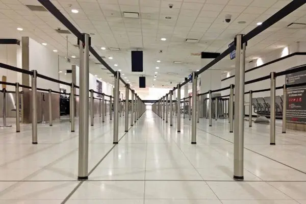 neata airport terminal queue control barriers