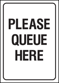 please-queue-here expanding-barrier-sign