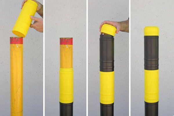 Repair bollards with bollard protection sleeves