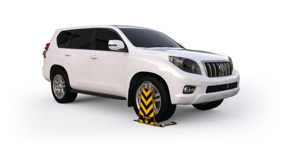 Toyota Landcruiser Prado with Scorpion Wheel Clamp