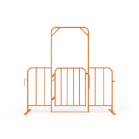 Event Fence Crowd Control Barrier Self Closing Gate - Galvanised & Powder Coated Orange